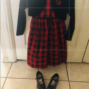 Christmas dress size 6x & Black shoes size 11